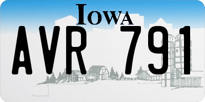 IA license plate AVR791