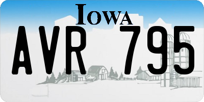 IA license plate AVR795