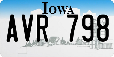 IA license plate AVR798