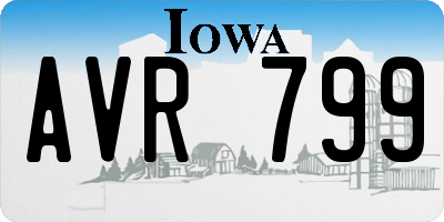 IA license plate AVR799