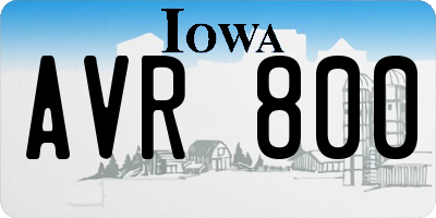 IA license plate AVR800