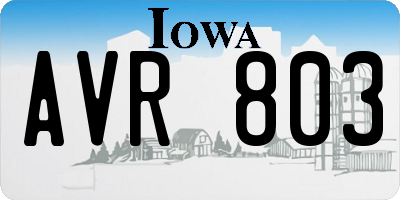 IA license plate AVR803