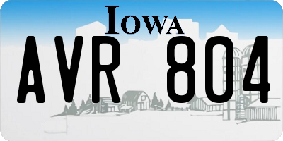 IA license plate AVR804