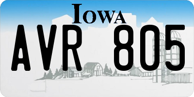 IA license plate AVR805