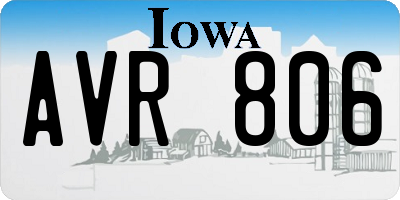 IA license plate AVR806