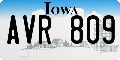 IA license plate AVR809