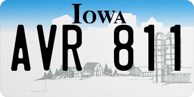 IA license plate AVR811