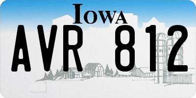 IA license plate AVR812