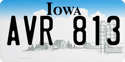 IA license plate AVR813
