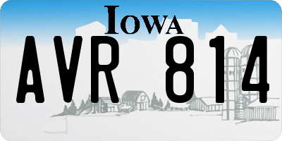 IA license plate AVR814