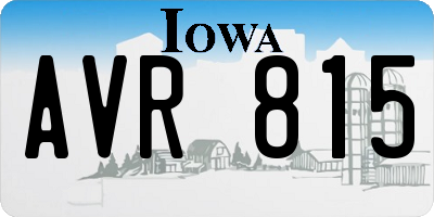 IA license plate AVR815