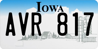 IA license plate AVR817