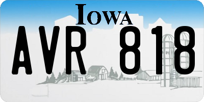 IA license plate AVR818