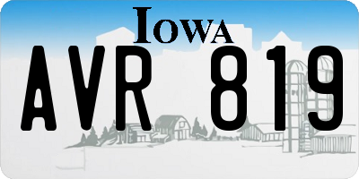 IA license plate AVR819