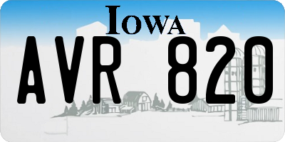 IA license plate AVR820