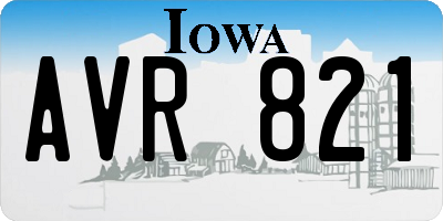 IA license plate AVR821