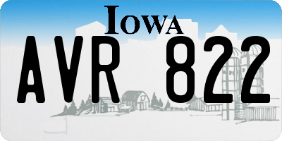 IA license plate AVR822
