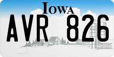 IA license plate AVR826