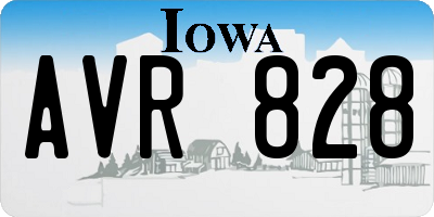 IA license plate AVR828