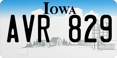 IA license plate AVR829