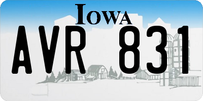 IA license plate AVR831