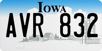 IA license plate AVR832