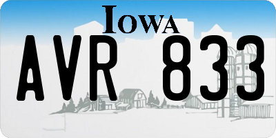 IA license plate AVR833