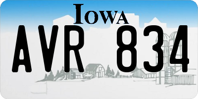 IA license plate AVR834