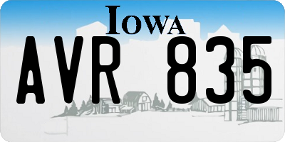 IA license plate AVR835