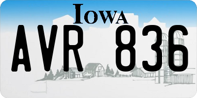 IA license plate AVR836