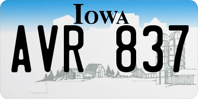 IA license plate AVR837
