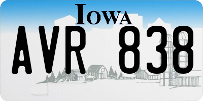 IA license plate AVR838