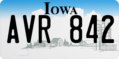 IA license plate AVR842