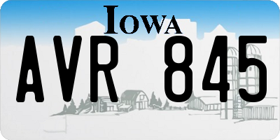 IA license plate AVR845