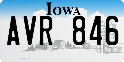 IA license plate AVR846