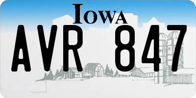 IA license plate AVR847
