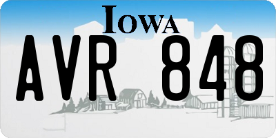IA license plate AVR848
