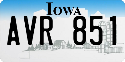 IA license plate AVR851