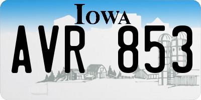 IA license plate AVR853