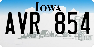 IA license plate AVR854