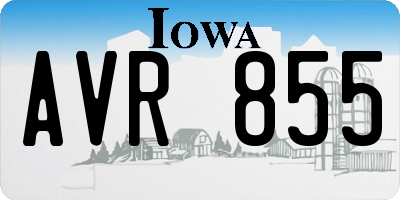 IA license plate AVR855