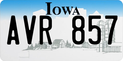 IA license plate AVR857