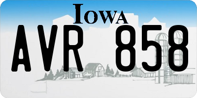 IA license plate AVR858