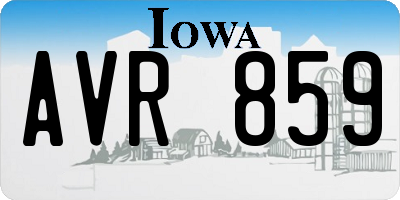 IA license plate AVR859