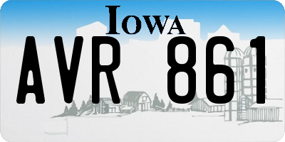 IA license plate AVR861