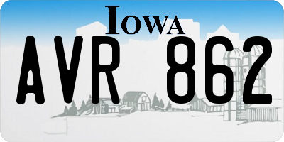 IA license plate AVR862