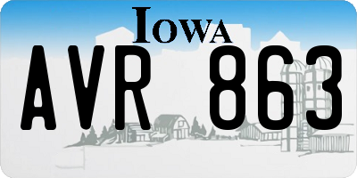 IA license plate AVR863