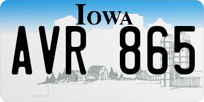 IA license plate AVR865