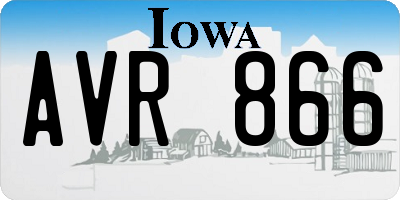 IA license plate AVR866