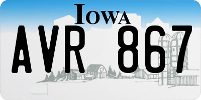 IA license plate AVR867